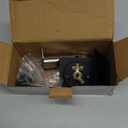 Black Pocket Door Hardware, 2 3/8" Backset, Zinc Alloy Heavy Duty Square Matte Black Pocket Door Lock, Solid Sliding Pocket Door Handle(1 Pack)