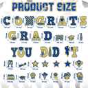 Gilprop 37 Pcs Graduation Car Magnets Decorations Graduation Cruise Door Magnets, Class of 2026 Car Stickers Congrats Grad Magnetic Sticker for Carnival Party Garage Fridge(Multiple Size, Blue Gold)