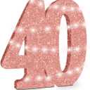 Eploger 40th Birthday Decorations for Women,40th Anniversary Decorations,30cm Rose Glod Glitter 40th Birthday Centerpieces for Table Decorations,Number 40 Table Topper Decor