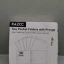 Two Pocket Folders, RAZCC 50 Pack Two Pocket Folders with Prongs, 3 Prong Folders Fit Letter Size Paper, Pocket File Folders for School Office Home Business, Blue