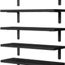 DOLLFIO Floating Shelves, 5 Sets Wall Shelves, Wood Floating Shelves for Bedroom Wall Dcor, Wall Mounted Floating Bathroom Shelf for Storage, Floating Book Shelf, Living Room Black