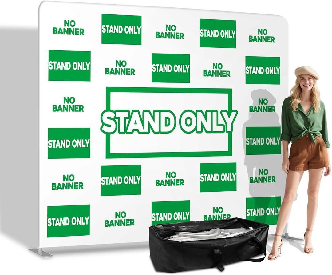 7.5x7.5 FT Double-Sided Tension Fabric Backdrop Stand | Portable Aluminum Frame for Trade Shows, Weddings & Events (Frame Only)
