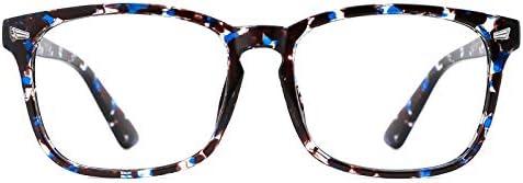 TIJN Blue Light Blocking Glasses for Women Men Square Frame Nerd Eyeglasses Anti Blue Ray Computer Screen Glasses