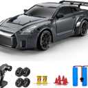 ACAMMZAR RC Drift Car, 1:24 Remote Control Car for Kids, 20KM/H 4WD High Speed RC Cars with Lights, Extra Racing Tires, Vehicle for Adults Boys Girls, Gray