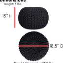 BIRDROCK HOME Round Pouf Ottoman Foot Rest - 18.5”x18.5”x15” Boho Compact Comfortable Soft Cotton Braided Foot Stool Seat with Bean Bag Filling for Living Room, Bedroom, or Nursery (Charcoal Gray)