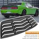 Rear+Side Window Louvers for Dodge Challenger 2008-2020 2021 2022 2023 Windshield Sun Shade Cover Vent GT Lambo Style Custom Fit All Weather ABS (Matte Black)