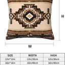 Western Aztec Pillow Covers 20x20 Set of 2, Southwest Native American Brown Throw Pillow Covers Outdoor Decorative Pillow Case for Couch Bed Sofa Cushion Home Decor