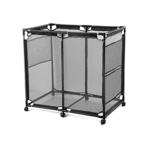 JEFEE Pool Storage Bins Rolling Storage Cart with Nylon Mesh for Pool Toys 37x25x35 Black