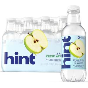Hint Fruit-Infused Bottled Water, Crisp Apple - Sugar Free Flavored Water with Zero Calories, Naturally Flavored, and No Artificial Sweeteners - 16 Fl Oz (Pack of 12) (EXP 10/29/26)