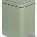 rejomiik Small Bathroom Trash Can with Lid Slim Soft Close Garbage Can Step Wastebasket Container Trash Bin for Office Bedroom Kitchen Living Room (2.6 Gallon Light Green)