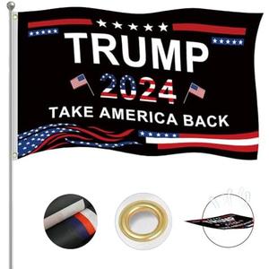 Trump 2024 Take America Back Flags 3x5 Outdoor Made in USA-Trump 2024 Flag for Outside with 2 Brass Grommets UV protection Fade Resistant for Indoor Outdoor