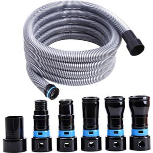 16FT Shop Vac Hose Extension Kit, Dust Collection Hose Kit With 6 Adapter For Home&Shop Vacuums System, Compatible With All Major Household Vacuum Cleaner Brands Woodworking Power Tools And Sanders