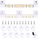 150 Pcs Outdoor LED Strip Light Mounting Clips Self Adhesive with Screws Mounting Holder, Cable Wires Organizer for 8mm to 10mm Width Rope Light, Indoor Room and Outdoor