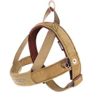 EzyDog Quick Fit Dog Harness  No Pull Harness for Training, Everyday Walking, and Easy Control - Adjustable Fit, Reflective, and Padded (Large, Corduroy)