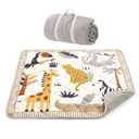 Momcozy Baby Play Mat for Floor, 50"x50" Thickened Playpen Mat, Playmate for Baby Tummy Time, Waterproof & Non-Slip, Foldable Outdoor Mat with Carrying Handle, Giraffe