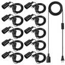 10 Pack Hanging Light Cord Pendant Light Cord with Switch Light Socket Extension Light Bulb Socket Cable Lamp Kit for E26 E27 Lamp Socket Lantern (Black, 6 Feet)