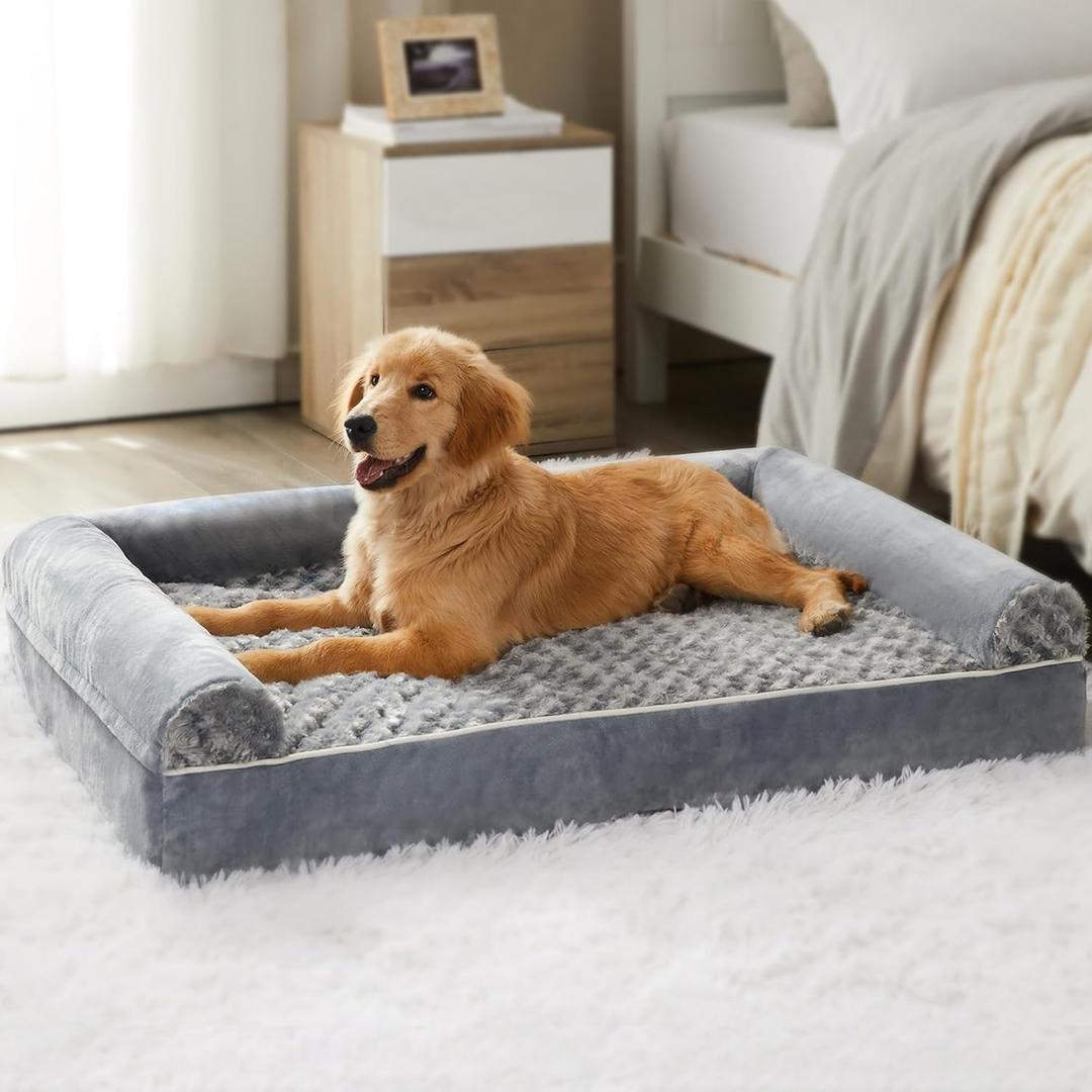 BFPETHOME Dog Beds for Large Dogs, Orthopedic Dog Bed for Medium Large Dogs,Big Waterproof Couch Pet Bed with Removable Washable Cover, Size: 28"l x 23"w x 6.5"th