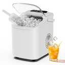 Sweetcrispy Countertop Ice Maker with Scoop, Basket and Handle, Portable Ice Machine 9 Cubes Ready in 6 Mins, 26.5lbs in 24Hrs, 2 Sizes for Home Kitchen Office Bar Party