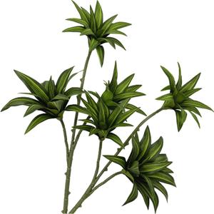Artificial Dracaena Plant, Faux Branches Plastic Leaves 18.5 Inch Greenery Stems Bushes Fake Simulation 3D Leaf Shrubs Twigs for Home Garden Decor Vase Office Wedding Party DIY Decoration Green 2 Pack (Dracaena - Green 2 Pcs)