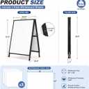 Outdoor A-Frame Sidewalk Sign 24x36 Inch Heavy Duty Slide-in Double-Sided Folding Sandwich Board with Handle Black Coated Steel Metal Frames Sign Holder for Restaurant Cafe-3 Corrugated Plastic Poster