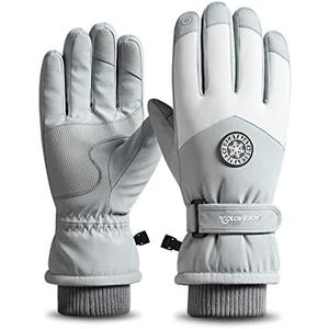 Winter Ski Snow Gloves for Men, Women, Youth | Touchscreen & Waterproof Cold Weather Hand Warming Gloves Winter Work Gloves (Gray)