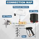 M MINGLE 4 in 1 Pressure Washer Nozzle, Downstream Soft Wash Nozzle Kit, All Metal 4 Way Washing Tip Holder, 1/4" Quick Connect for House Wash Gutter Cleaning