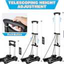 Vsaikeo Small Folding Hand Truck Dolly with 2 Wheels, Lightweight Aluminum Foldable Luggage Cart, Collapsible Cart Portable Dolly for Airport Travel Moving Use