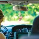 Crochet Strawberry and Flower Car Hanging Ornaments 2 Pcs Cute Plant Rear View Mirror Pendant Decoration Handmade Car Interior Accessories Gardening Hanging Bag Charm Keychain