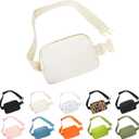 Waist Belt Bag Fashion Fanny Women and Men Gift Waist Pack With Adjustable Strap For Travel Running Hiking Walking Off White
