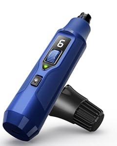 YABIFE 7-Speed Dog Nail Grinder with LED Light – Ultra Quiet Electric Pet Nail Trimmer for Large Dogs & Cats – Professional Grooming Tool with Dust Collector, One-Hand Speed Control