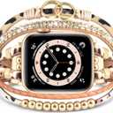 MOFREE Boho Leather Bracelet Compatible with Apple Watch Band 42mm 44mm 45mm Women, Handmade Multilayer Wrap Beaded Jewelry Apple Watch Strap for iWatch Series SE 11 10 9 8 7 6 5 4 3 2 1 Leopard