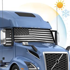 Semi Truck Sun Shade for Windshield and Side Window Retractable Sunshade Blocker Sun Rays | Keep Warm in Winter | New Material Effective for Big Rig Truck, RV Accessories