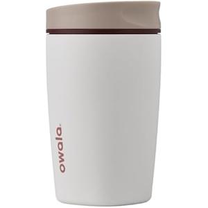 Owala SmoothSip Slider Insulated Stainless Steel Coffee Tumbler, Reusable Iced Coffee Cup, Hot Coffee Travel Mug, BPA Free 12 oz, Vanilla Bean