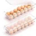 2 Packs Egg Holder for fridge with Lid, Egg Container For Refrigerator Plastic Organizer Bins,Clear 28 Eggs Trays for Home/Kitchen Storage (28 Eggs, 2 Packs)