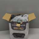 Vabaso Electric Lunch Box for Adults, 80W Heated Lunch Box Portable Food Warmer Lunch Box for Work/Men/Car/Truck with 1.5L 304 Stainless Steel Container Fork & Spoon, 110V/12V/24V (Dark Green)