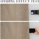 RYB HOME Burlap 100% Blackout Short Curtains 52 Width 45 inch Length, Light Blocking & Thermal Insulated Curtains for Kitchen/Small Window/Bathroom/Basement, 2 Panels