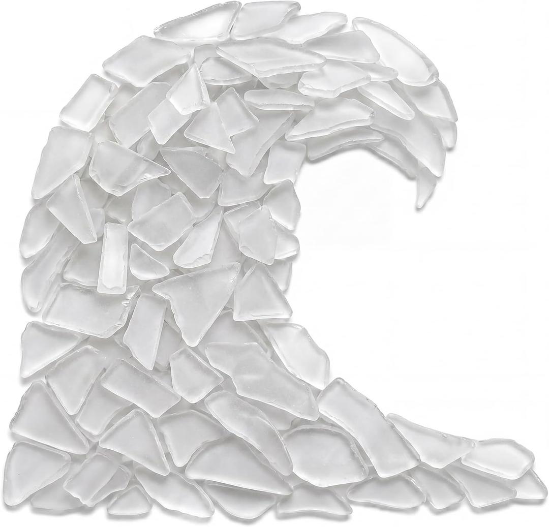 Sea Glass for Crafts – White Sea Glass Decor, Tumbled Seaglass, Beach glass for Crafts
