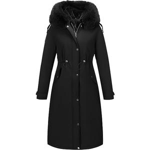 RISISSIDA Women Winter Parka Puffy Coat,Puffer Jacket with Long Fur Collar Hooded,Thicken Warm Bubble Overcoat for Deep Cold Medium