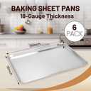 BIEAMA 6 Pack Full Size Baking Sheet Pan Aluminum Commercial Pan for Oven Freezer Bakery Hotel Restaurant 26" 18"