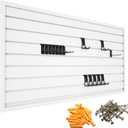 Yuzzy Slat Wall Paneling 2 x 4ft, Garage Slatwall Panel Wall Storage Systems, Heavy Duty PVC Garage Wall Organization (White)