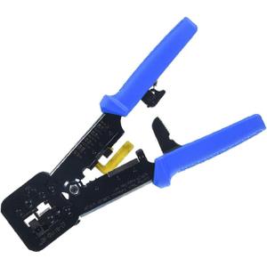 EZ RJ45 Professional Crimper Tool Pass Through Cat5 Cat5e Cat6 Crimping Tool for RJ45/RJ12 Regular and End-Pass-Through connectors