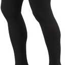 Truform 30-40 mmHg Compression Stockings for Men and Women, Thigh High Length, Dot-Top, Open Toe, Black, Medium