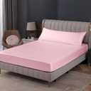 Homiest Blush Pink Satin Fitted Sheet - Full Size, Deep Pocket, Luxury & Ultra Soft Bedding