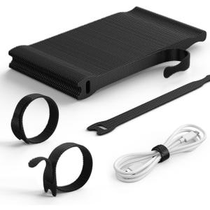 3 x Lamicall 60PCS Reusable Cable Ties, Upgraded Tapered Tail for Effortless Threading, 6-Inch Durable Nylon Hook and Loop Cord Organizer Straps, Adjustable Cable Management for Desk, PC, Home & Office