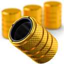Aluminum Tire Valve Stem Caps  Anti-Rust, Premium Anodized Aluminum, Corrosion-Resistant, Easy Install, Universal Fit for Car, Truck, Bike, SUV  1 Pack/Set of 4 (Yellow Gold)