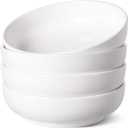 LE TAUCI Pasta Bowls 32 oz, Salad Bowls Set for Serving Soup, Pasta, Noodle, Dinner, Large Kitchen Bowl Plates, Microwave Safe - 7.8 Inch, Set of 4, White