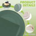 Zhehao 120 Pcs Disposable Paper Dessert Plates and Napkins Set, 7 Inch Party Cake Appetizer Plate with Napkin for Birthday Baby Shower Wedding Easter(Brown, Sage Green)
