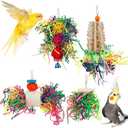 Foraging Toys Parakeet Chewing Hanging Toy Shredded Paper Bird Cage Accessories for Conure Cockatiel Budgies Lovebird Parrotlet (Without Rope Perch)
