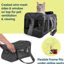 Sherpa Pet Carrier Airline Approved with Spring Wire Frame - Cat Carrier and Dog Carriers for Airline Travel and Vet Visits, Mesh Ventilation, Locking Zippers - Charcoal Grey, Large