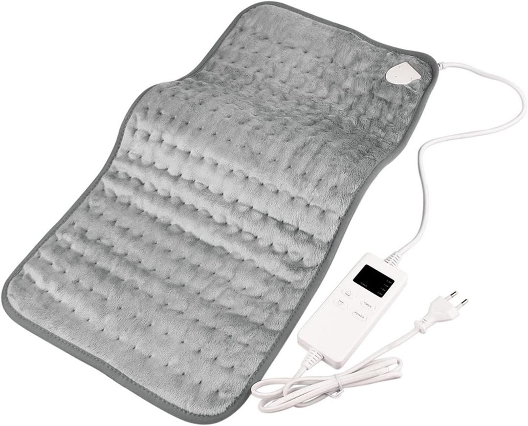Heat Pad, Soft Heating Pad Electric, 6 Heat Settings Electric Throw 4 Timer Washable for Back Pain Relief -grey-3060cm (1223inch)